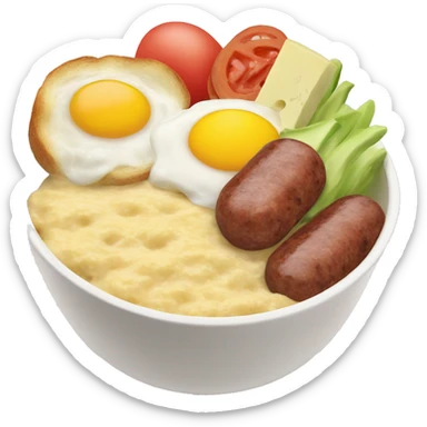 Grits, sausage, egg, cheese breakfast bowl sticker