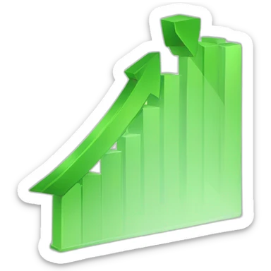 green arrow graph trending up sticker