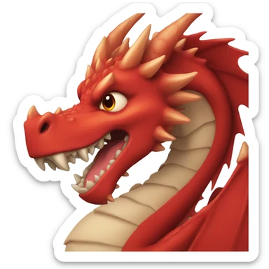 red ferocious dragon sticker