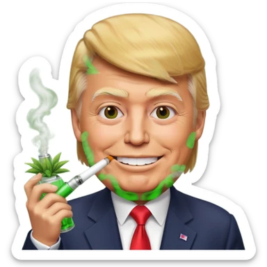 Donald Trump smoking weed bong sticker