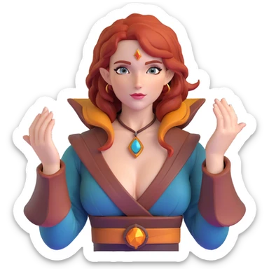 Triss Merigold sorceress with auburn hair sticker