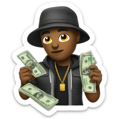 gangsta with cash sticker