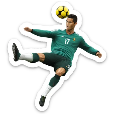 Cristiano Ronaldo doing a bicycle kick sticker