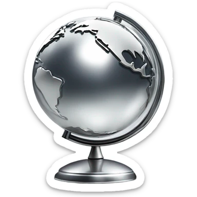 chrome globe sticker