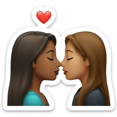 Two women kiss one is blnde the other has brown hair sticker