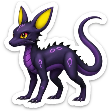 Evil Salandit-Umbreon-Fakémon-hybrid-creature (full body)  sticker
