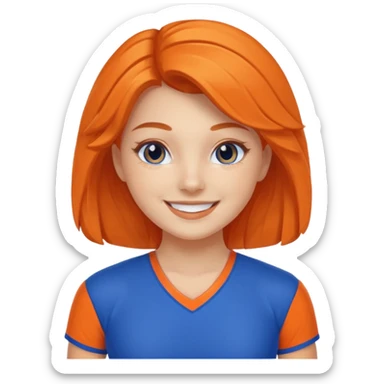 cheerleader  within a circle of shades of orange and blue sticker