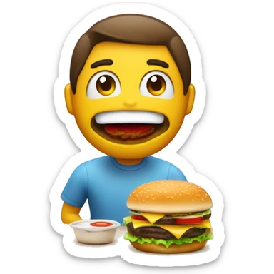 Un mono comiendo hamburguesa  sticker