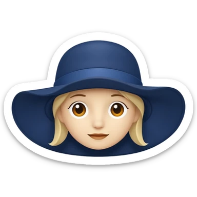 navy blue wide-brim hat sticker