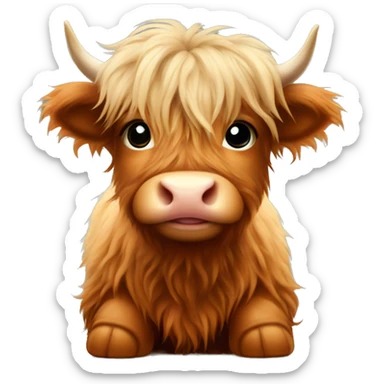 baby highland cow  sticker
