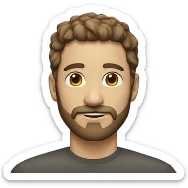 white man with facial hair and fade brown hair sticker