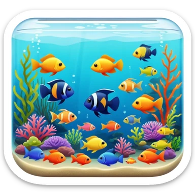 colorful aquarium with tropical fish sticker
