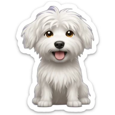 Little white dog with shaggy hair sticker