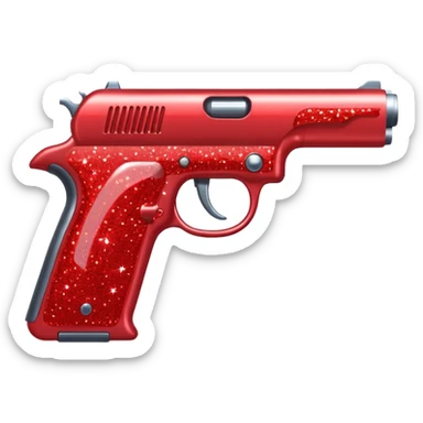 red glitter gun sticker