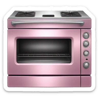 Realistic metallic light pink oven isolated. sticker
