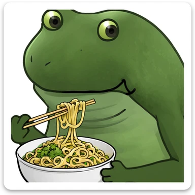 bufo eating noodles sticker
