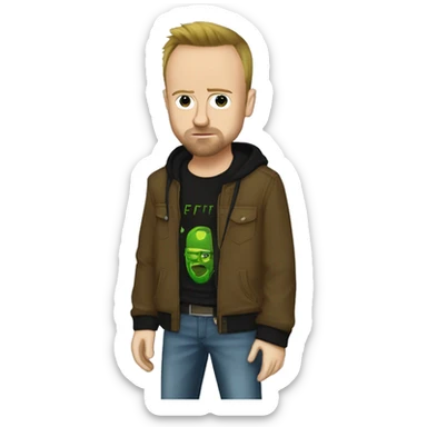 Jesse Pinkman with an Affliction shirt on and Baggy Jeans sticker