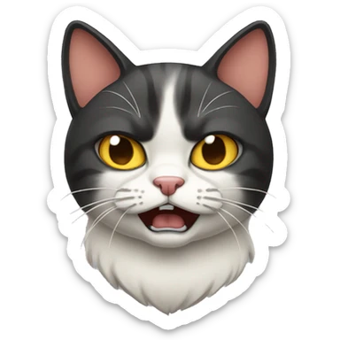 angry tricolored cat sticker