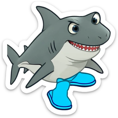 Shark with blue shoes  sticker