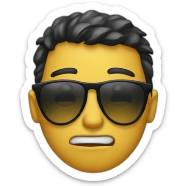 Crying while wearing sunglasses and trying to smile sticker