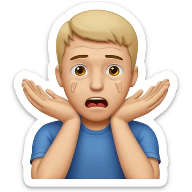 guy choking himself with two hands looks like emoji  sticker