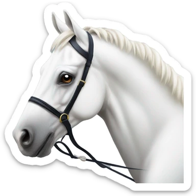 HORSE RACING white horse sticker