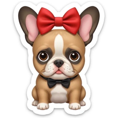 Move it closer No, I meant in black.Make an emoji of a French bulldog and add a bow. sticker
