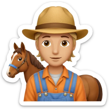 person who works in a horse stable sticker