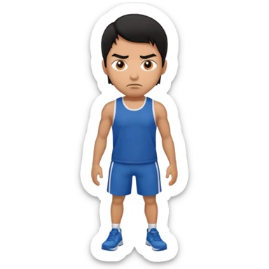 mach mir einen fitness typen der männlichist  mit schwarzen haaren der unglücklich ist sticker