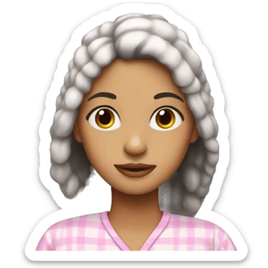 Brunette in pajamas sticker