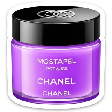 Pale purple body moisturizer cream pot with Chanel  sticker