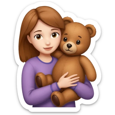 Woman loving a bear sticker