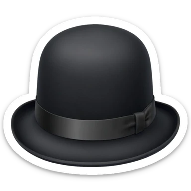simple black bowler hat only sticker