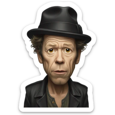 Tom waits sticker