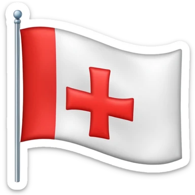 Flag red background red cross sticker