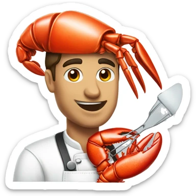 A person cooking a lobster  sticker