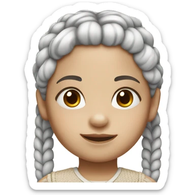 Little girl with white skin braided hair sticker