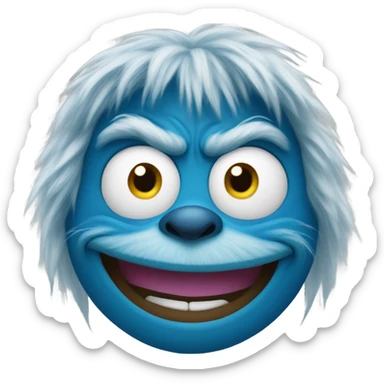 Blue grinch smiling sticker