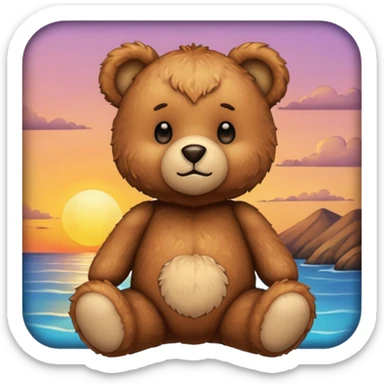 Sunset teddy bear sticker