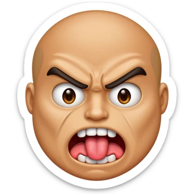 Angry face with face with tongue out sticker