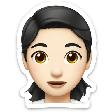 fermer korean girl short black hair sharp jawline, attractive sticker