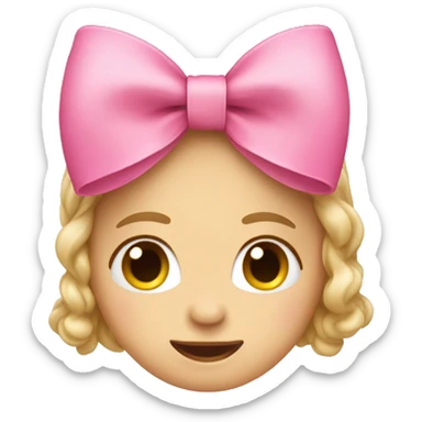 A pink bow sticker