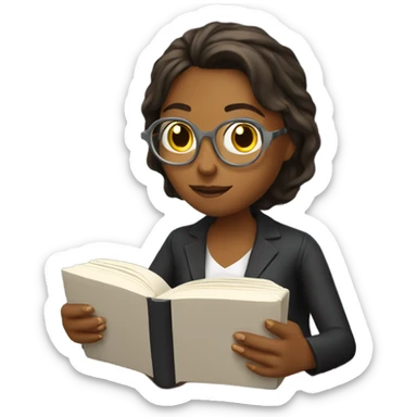 A woman reading the holy bible while having coffe sticker