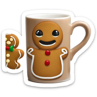 gingerbread man mug sticker