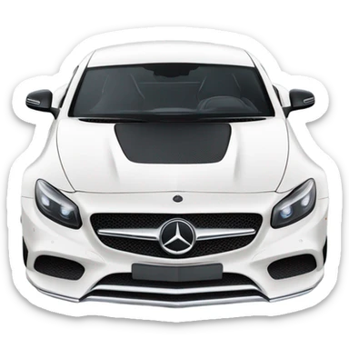 White Mercedes Benz amg sticker
