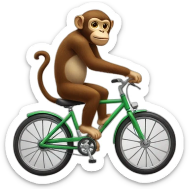 monkey on bycicle sticker