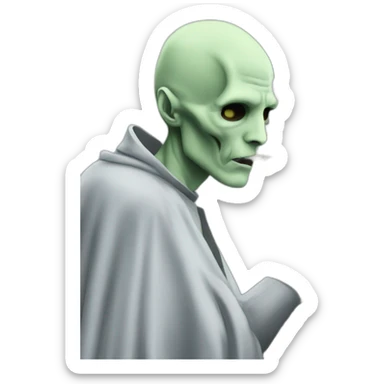 Lord Voldemort smoking herbs with his wand sticker