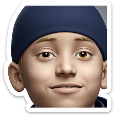 realistic portrait of solo boy sticker