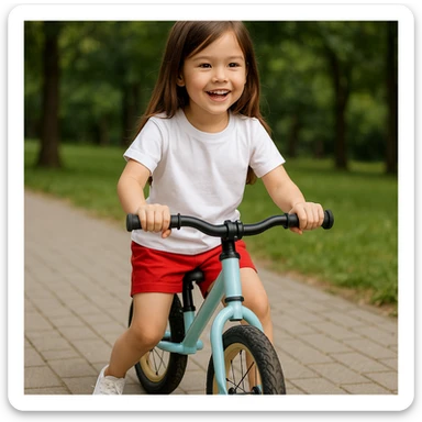 Make the girl's outfit red shorts and a white short-sleeved t-shirt sticker