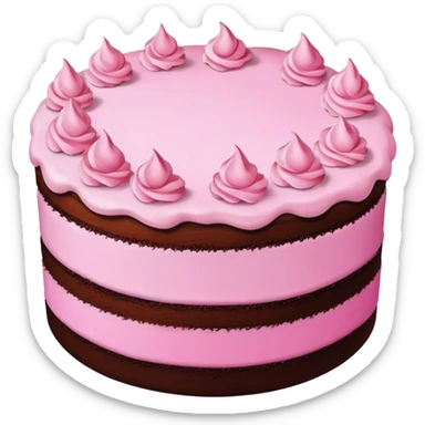 Chocolate cake with pink frosting  sticker